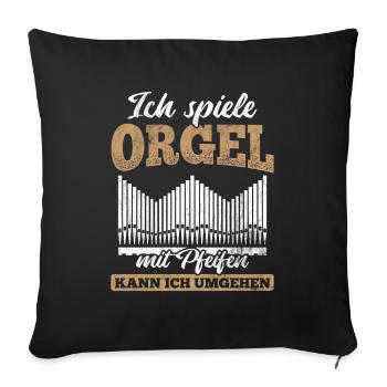 Orgel Organist Kirche - Sofakissenbezug 45 x 45 cm - Schwarz - Vorne