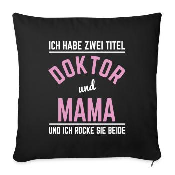 Doktor Doktorand Doktortitel - Sofakissenbezug 45 x 45 cm - Schwarz - Vorne