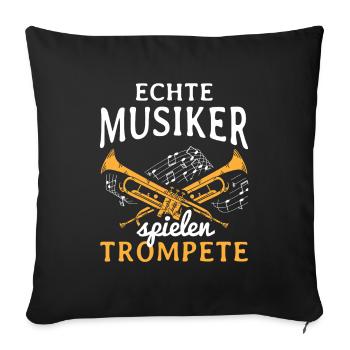 Trompete Musik Instrument - Sofakissenbezug 45 x 45 cm - Schwarz - Vorne