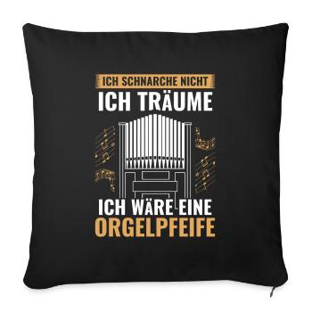 Organist Kirche Orgel - Sofakissenbezug 45 x 45 cm - Schwarz - Vorne