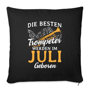 Trompete Instrument - Sofakissenbezug 45 x 45 cm - Schwarz - Vorne