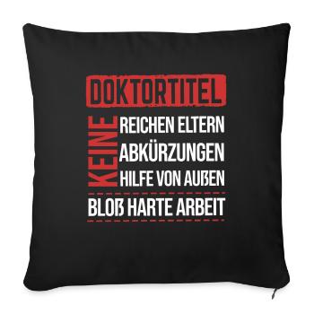 Doktorand Doktortitel Doktor - Sofakissenbezug 45 x 45 cm - Schwarz - Vorne