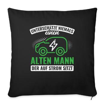 Elektroauto E-Auto Auto - Sofakissenbezug 45 x 45 cm - Schwarz - Vorne