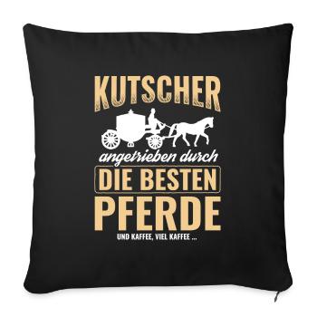 Kutsche - Sofakissenbezug 45 x 45 cm - Schwarz - Vorne