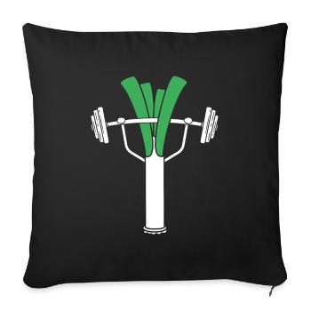 leek - Sofa pillowcase 17,3'' x 17,3'' (45 x 45 cm) - black - Front