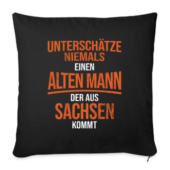 Sachsen Sächsisch - Sofakissenbezug 45 x 45 cm - Schwarz - Vorne