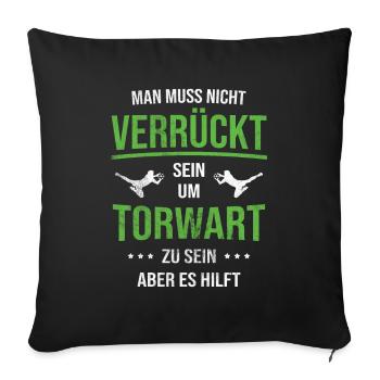 Torwart Fußball - Sofakissenbezug 45 x 45 cm - Schwarz - Vorne