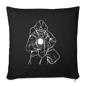 fire brigade - Sofa pillowcase 17,3'' x 17,3'' (45 x 45 cm) - black - Front