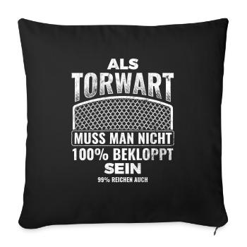 Torwart Geschenkidee - Sofakissenbezug 45 x 45 cm - Schwarz - Vorne