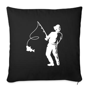 Pêche - Housse de coussin décorative 45 x 45 cm - noir - Devant