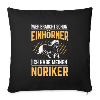 Noriker Pferd Pferde - Sofakissenbezug 45 x 45 cm - Schwarz - Vorne