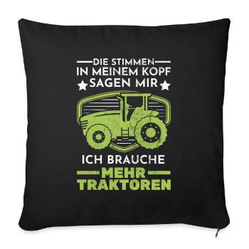 Traktor Landwirtschaft - Sofakissenbezug 45 x 45 cm - Schwarz - Vorne
