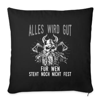 Wikinger Thor - Sofakissenbezug 45 x 45 cm - Schwarz - Vorne