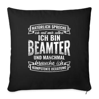 Beamter Beamte - Sofakissenbezug 45 x 45 cm - Schwarz - Vorne