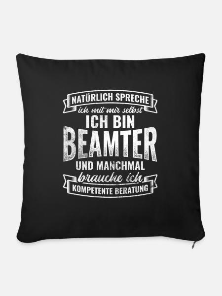 Beamter Beamte - Sofakissenbezug 45 x 45 cm - Schwarz