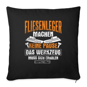 Fliesenleger - Sofakissenbezug 45 x 45 cm - Schwarz - Vorne