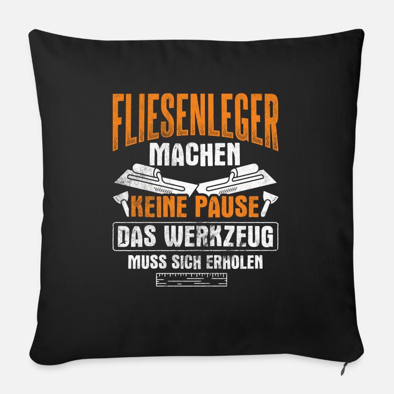 Fliesenleger - Sofakissenbezug 45 x 45 cm - Schwarz