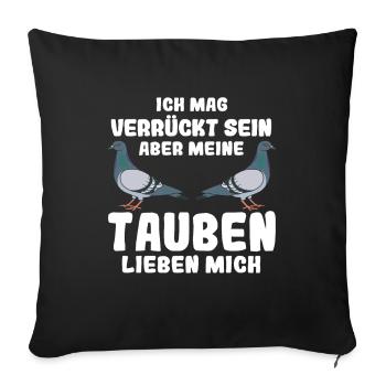 Taube Tauben Vogel - Sofakissenbezug 45 x 45 cm - Schwarz - Vorne
