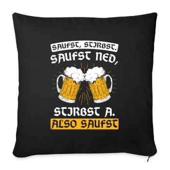 Bayern Dahoam Boarisch - Sofakissenbezug 45 x 45 cm - Schwarz - Vorne