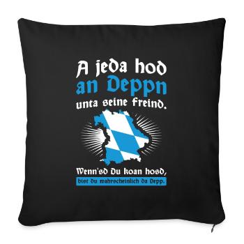 Bayern Dahoam Boarisch - Sofakissenbezug 45 x 45 cm - Schwarz - Vorne