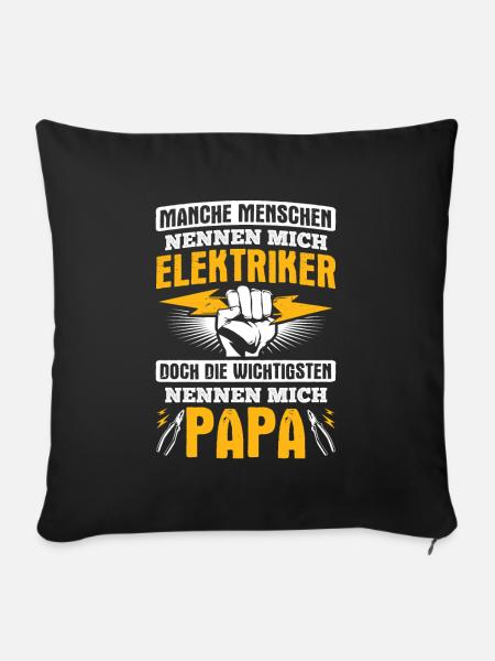 Elektriker Elektrik - Sofakissenbezug 45 x 45 cm - Schwarz