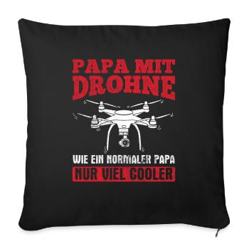Drohne Geschenk - Sofakissenbezug 45 x 45 cm - Schwarz - Vorne