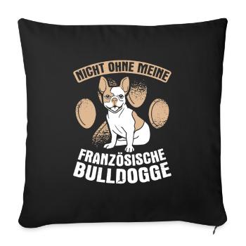 French Bulldog French Bulldogs - Sofa pillowcase 17,3'' x 17,3'' (45 x 45 cm) - black - Front