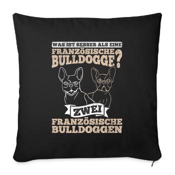 French Bulldog French Bulldogs - Sofa pillowcase 17,3'' x 17,3'' (45 x 45 cm) - black - Front