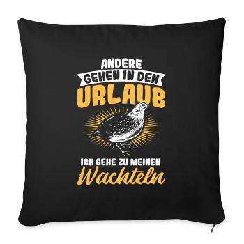 Wachtel Wachteln - Sofakissenbezug 45 x 45 cm - Schwarz - Vorne