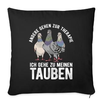 Taube Tauben Vogel - Sofakissenbezug 45 x 45 cm - Schwarz - Vorne