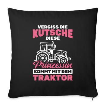 Diese Prinzessin Kommt Mit Traktor Bauer Landwirt - Sofakissenbezug 45 x 45 cm - Schwarz - Vorne
