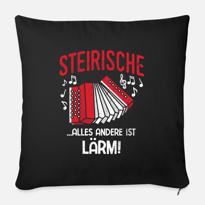 Akkordeon Instrument Musik - Sofakissenbezug 45 x 45 cm - Schwarz