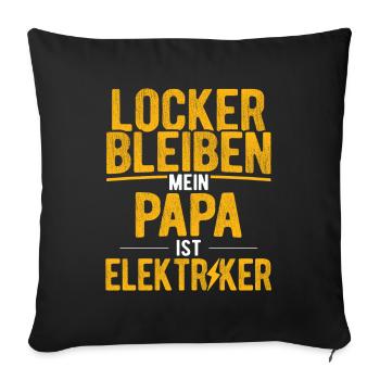 Elektriker Strom Elektrik - Sofakissenbezug 45 x 45 cm - Schwarz - Vorne