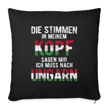 Ungarn Flagge - Sofakissenbezug 45 x 45 cm - Schwarz - Vorne