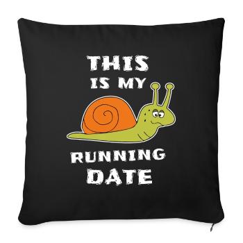 Langsame Schnecke Läufer Joggen - Sofakissenbezug 45 x 45 cm - Schwarz - Vorne