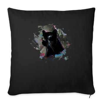 panther,cheetah,leopard,black,green,jungle - Sofa pillowcase 17,3'' x 17,3'' (45 x 45 cm) - black - Front