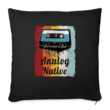 Retro Cassette Fan Cassette Motif - Sofa pillowcase 17,3'' x 17,3'' (45 x 45 cm) - black - Front