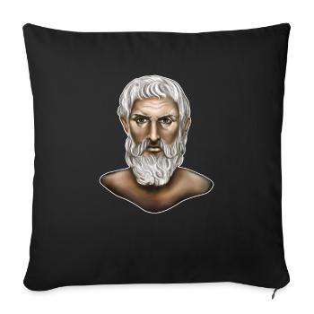Epicure Philosophie grecque - Housse de coussin décorative 45 x 45 cm - noir - Devant