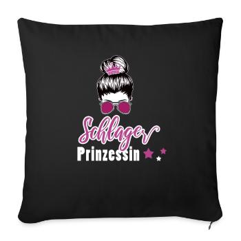 Schlagerprinzessin Schlagerfan Schlager Geschenk - Sofakissenbezug 45 x 45 cm - Schwarz - Vorne