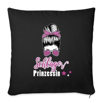 Schlagerprinzessin Schlagerfan Schlagermusik - Sofakissenbezug 45 x 45 cm - Schwarz - Vorne