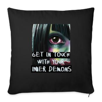 Anime Japan Demons - Sofa pillowcase 17,3'' x 17,3'' (45 x 45 cm) - black - Front