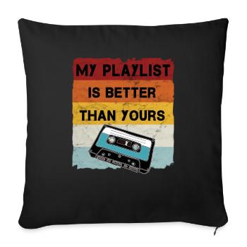 Retro Cassette Cool Musician - Sofa pillowcase 17,3'' x 17,3'' (45 x 45 cm) - black - Front