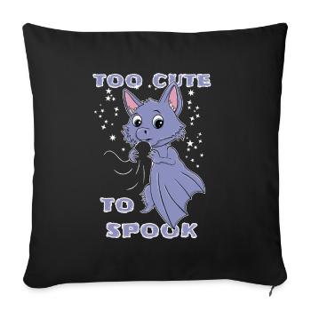 Chauve-souris kawaii Halloween - Housse de coussin décorative 45 x 45 cm - noir - Devant
