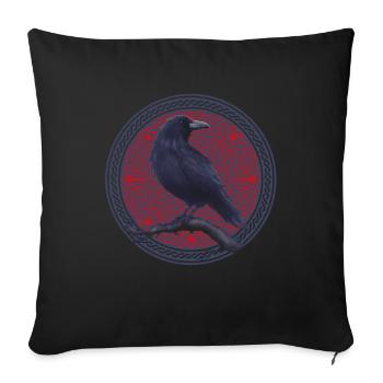 Raven Crow Celtic Celts - Sofa pillowcase 17,3'' x 17,3'' (45 x 45 cm) - black - Front