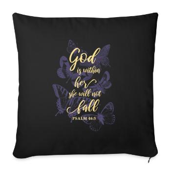 Schmetterlinge Bibelvers Christlich - Sofakissenbezug 45 x 45 cm - Schwarz - Vorne