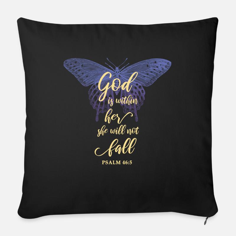 Bibelvers Christliches Motiv - Sofakissenbezug 45 x 45 cm - Schwarz