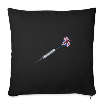 Großbritannien Dartpfeil - Sofakissenbezug 45 x 45 cm - Schwarz - Vorne