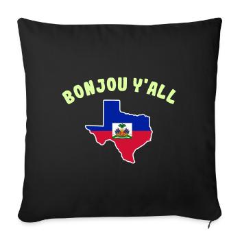 Haitianisch-texanisches Design für Einwanderer - Sofakissenbezug 45 x 45 cm - Schwarz - Vorne