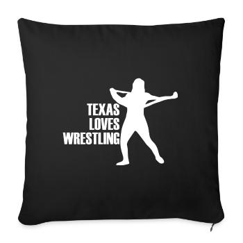 Texas wrestling design for proud Texas fans - Sofa pillowcase 17,3'' x 17,3'' (45 x 45 cm) - black - Front