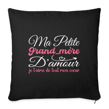 Cadeau grand-mère d'amour, grand-mère je t'aime - Housse de coussin décorative 45 x 45 cm - noir - Devant